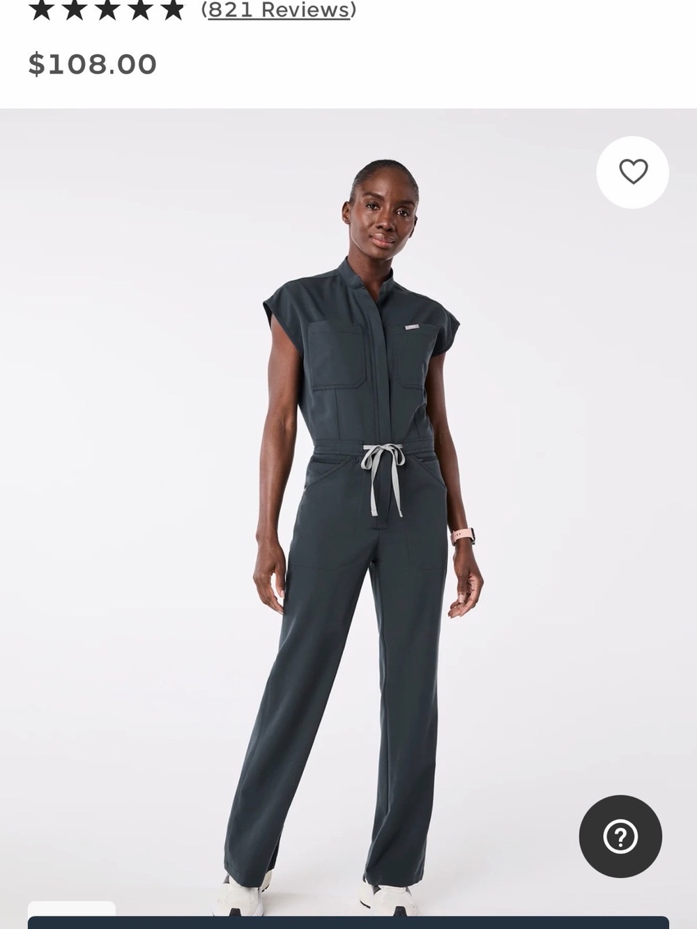 Figs Navy Sleeveless Utility Jumpsuit - Picture 9 of 9